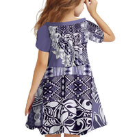 Aloha Vintage Plumeria Hawaiian Tapa Pattern Family Matching Tank Maxi Dress and Hawaiian Shirt Purple Hawaiian Tapa Pattern LT9 - Polynesian Pride