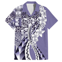 Aloha Vintage Plumeria Hawaiian Tapa Pattern Family Matching Tank Maxi Dress and Hawaiian Shirt Purple Hawaiian Tapa Pattern LT9 Dad's Shirt - Short Sleeve Purple - Polynesian Pride