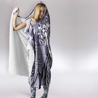 Aloha Vintage Plumeria Hawaiian Tapa Pattern Hooded Blanket Purple Hawaiian Tapa Pattern LT9 - Polynesian Pride
