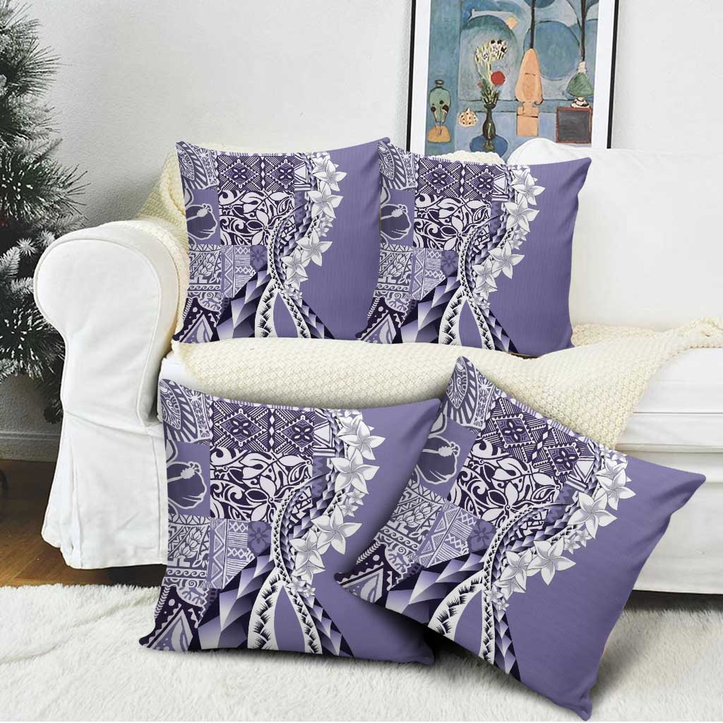 Aloha Vintage Plumeria Hawaiian Tapa Pattern Pillow Cover Purple Hawaiian Tapa Pattern LT9 - Polynesian Pride