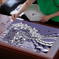 Aloha Vintage Plumeria Hawaiian Tapa Pattern Puzzle Purple Hawaiian Tapa Pattern - Polynesian Pride