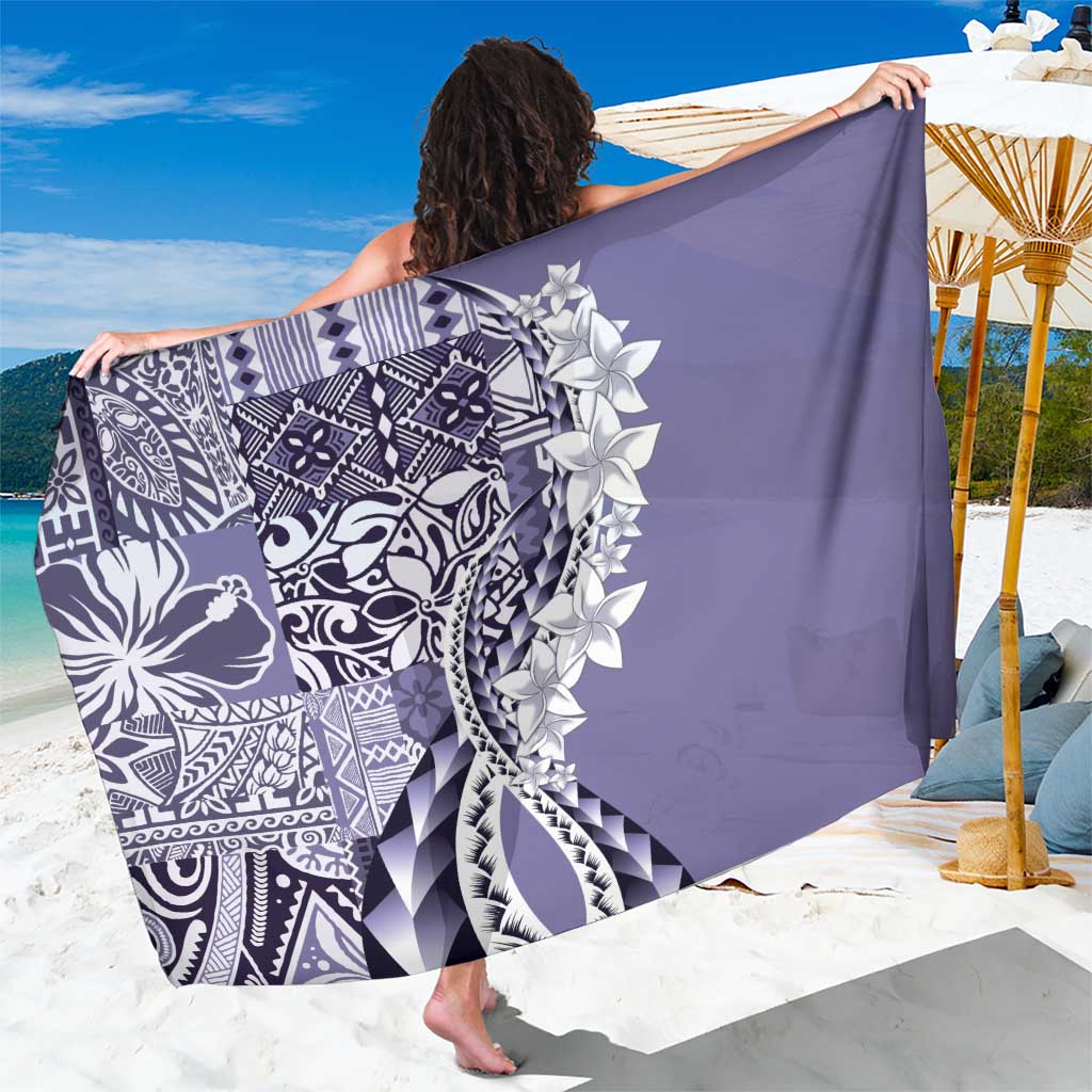 Aloha Vintage Plumeria Hawaiian Tapa Pattern Sarong Purple Hawaiian Tapa Pattern - Polynesian Pride