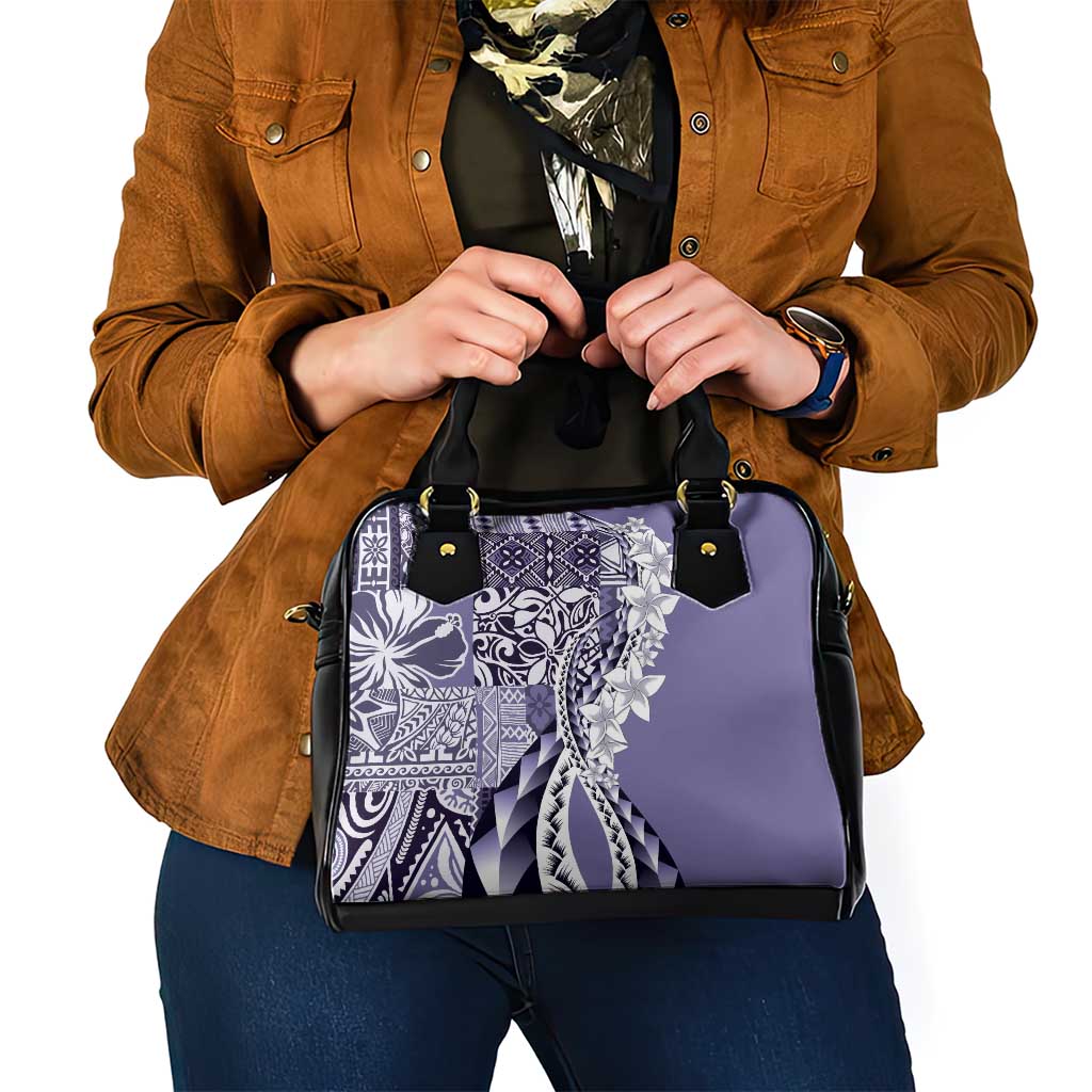 Aloha Vintage Plumeria Hawaiian Tapa Pattern Shoulder Handbag Purple Hawaiian Tapa Pattern - Polynesian Pride