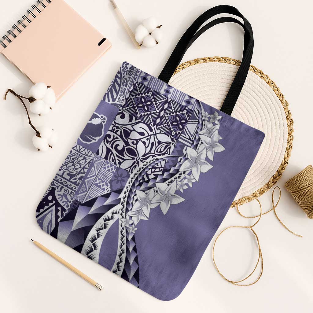 Aloha Vintage Plumeria Hawaiian Tapa Pattern Tote Bag Purple Hawaiian Tapa Pattern - Polynesian Pride
