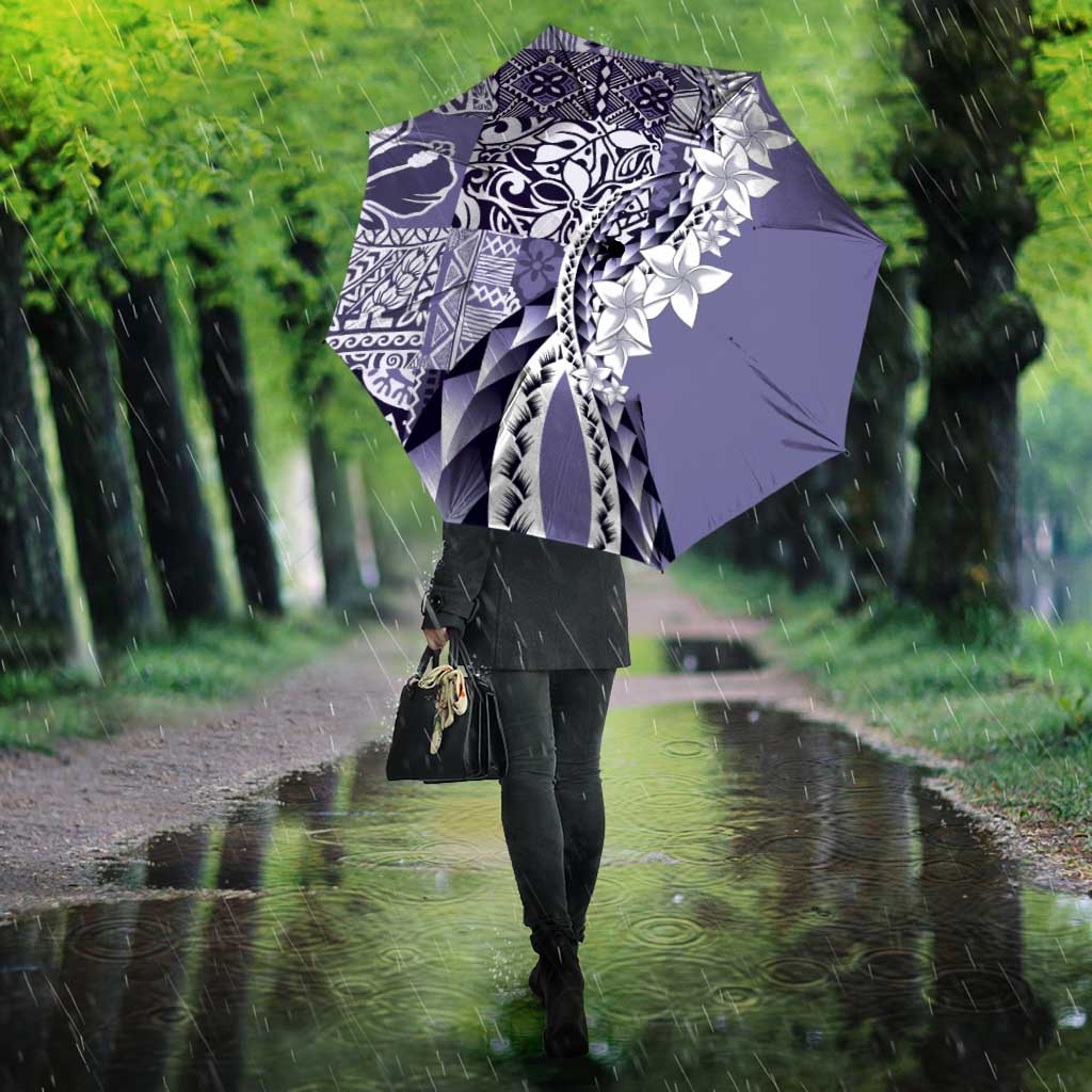 Aloha Vintage Plumeria Hawaiian Tapa Pattern Umbrella Purple Hawaiian Tapa Pattern - Polynesian Pride