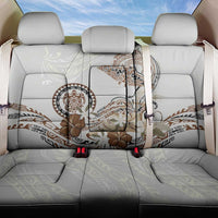 Polynesian Manta Ray Back Car Seat Cover Beige Floral Turtle Tattoo - Polynesian Pride