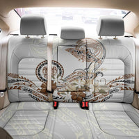 Polynesian Manta Ray Back Car Seat Cover Beige Floral Turtle Tattoo - Polynesian Pride