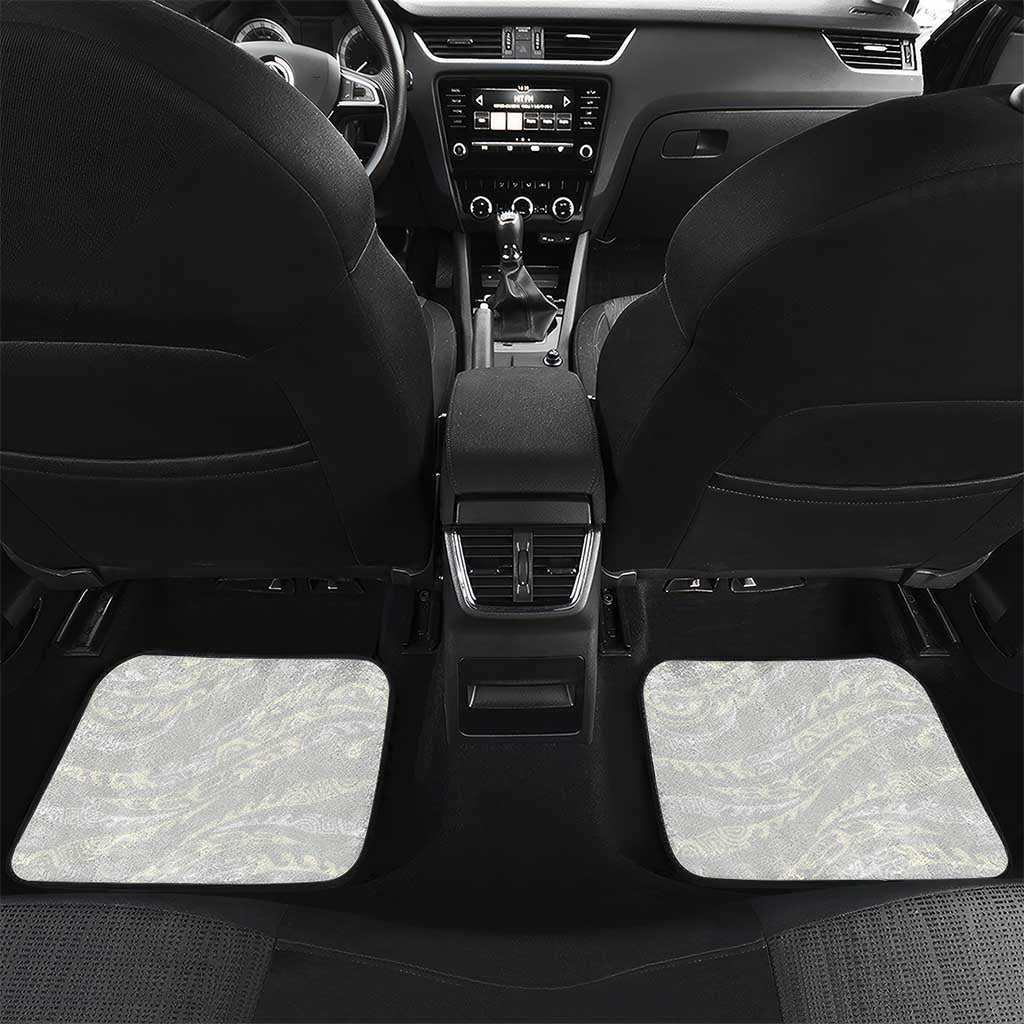 Polynesian Manta Ray Car Mats Beige Floral Turtle Tattoo - Polynesian Pride