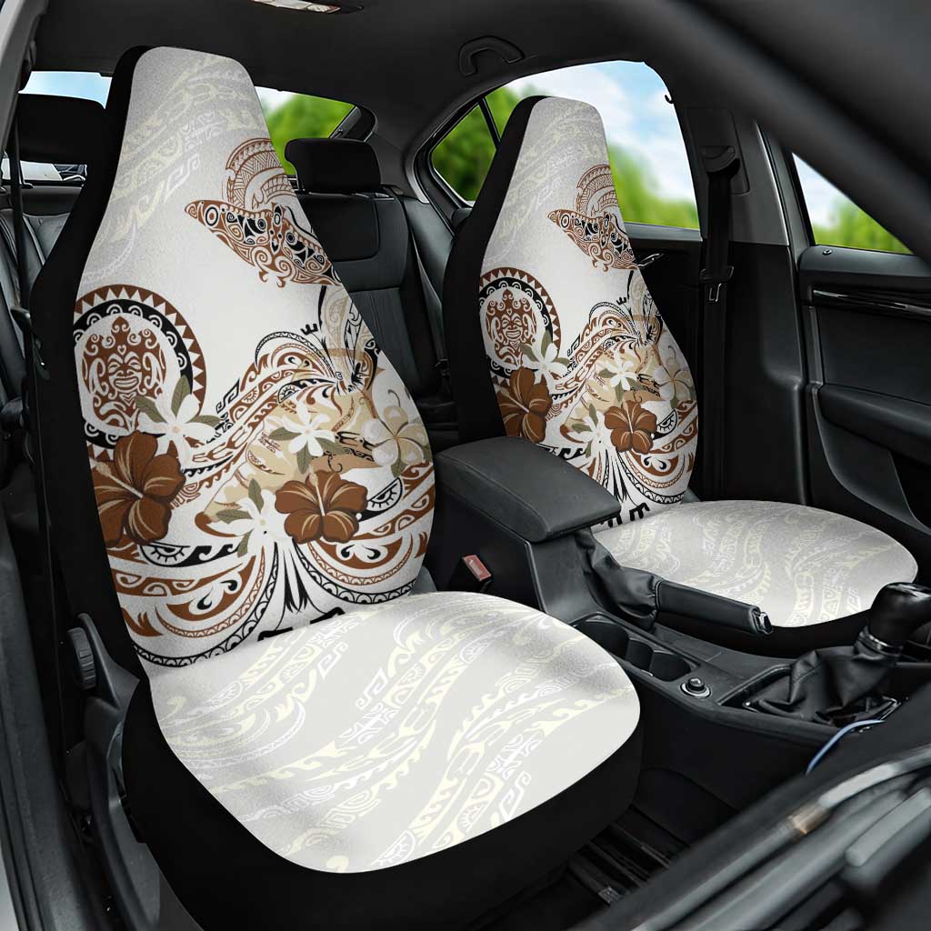 Polynesian Manta Ray Car Seat Cover Beige Floral Turtle Tattoo LT9 One Size Beige - Polynesian Pride