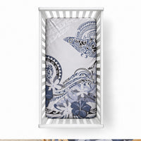 Polynesian Manta Ray Baby Bed Cover Blue Floral Turtle Tattoo LT9 28 × 52 in Blue - Polynesian Pride