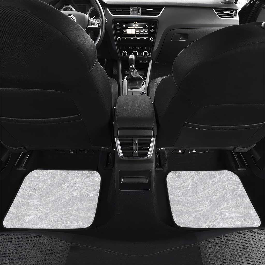Polynesian Manta Ray Car Mats Blue Floral Turtle Tattoo - Polynesian Pride