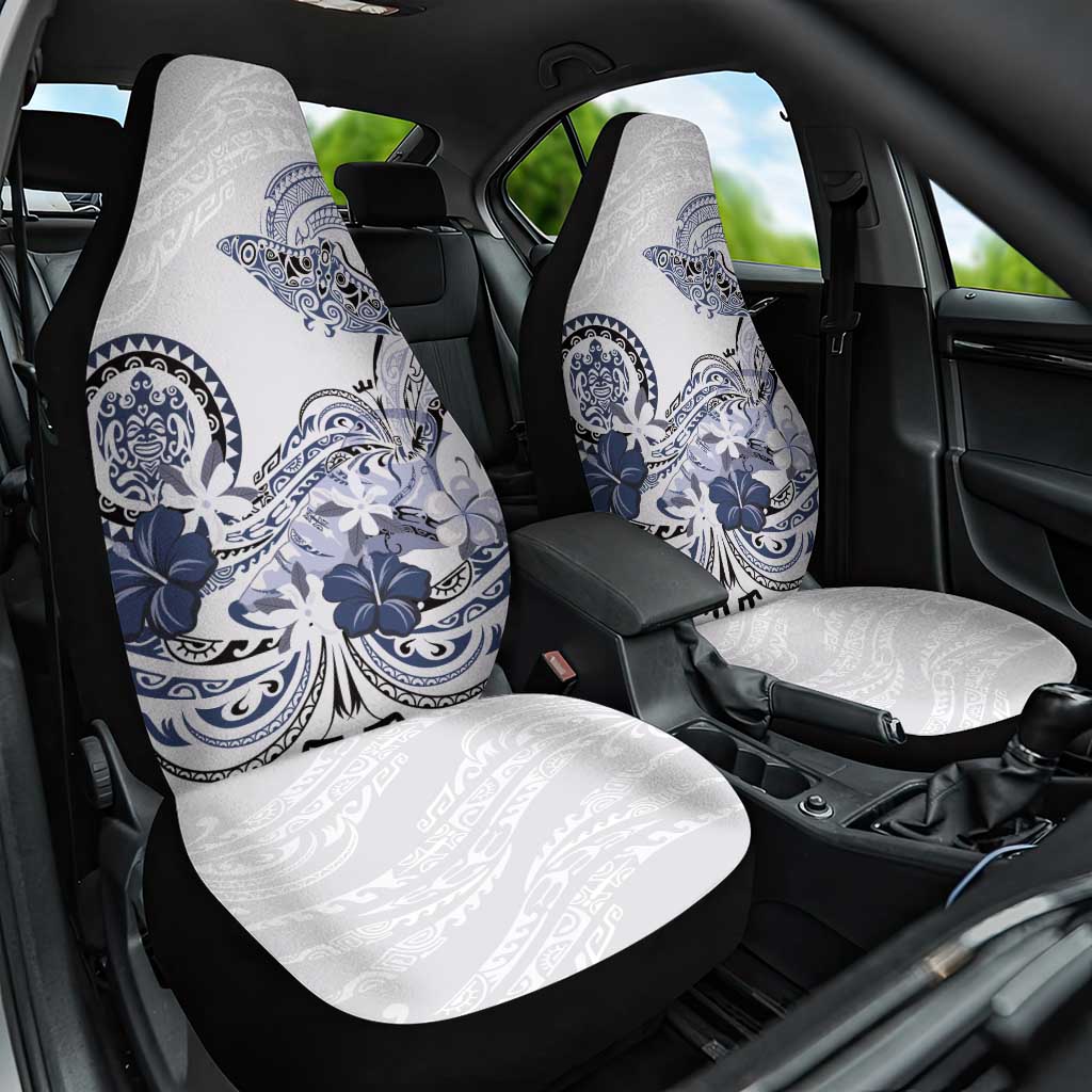 Polynesian Manta Ray Car Seat Cover Blue Floral Turtle Tattoo LT9 One Size Blue - Polynesian Pride