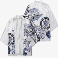 Polynesian Manta Ray Kimono Blue Floral Turtle Tattoo - Polynesian Pride