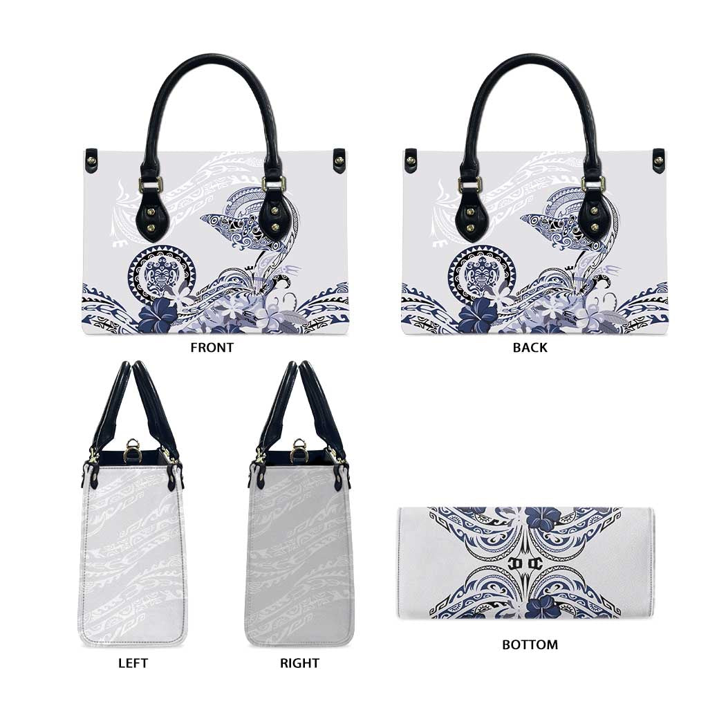 Polynesian Manta Ray Leather Bag Blue Floral Turtle Tattoo - Polynesian Pride