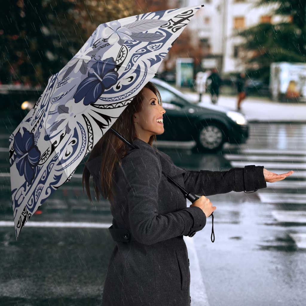 Polynesian Manta Ray Umbrella Blue Floral Turtle Tattoo - Polynesian Pride