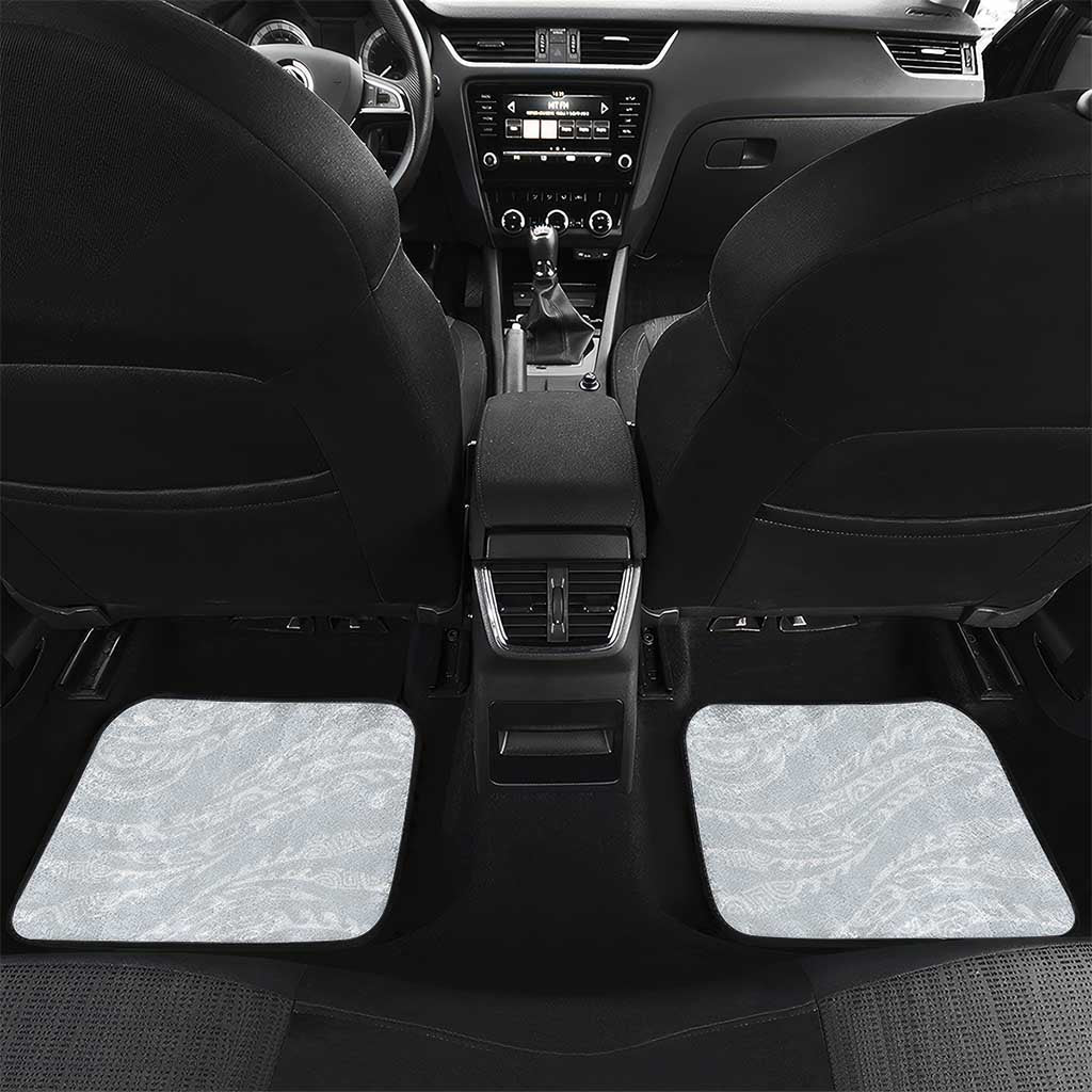Polynesian Manta Ray Car Mats Gray Floral Turtle Tattoo - Polynesian Pride