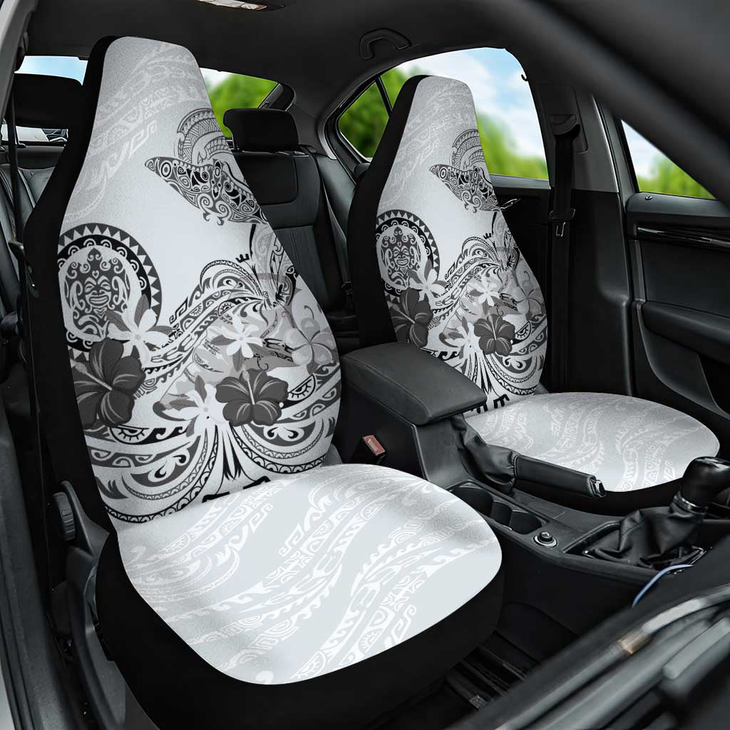 Polynesian Manta Ray Car Seat Cover Gray Floral Turtle Tattoo LT9 One Size Gray - Polynesian Pride