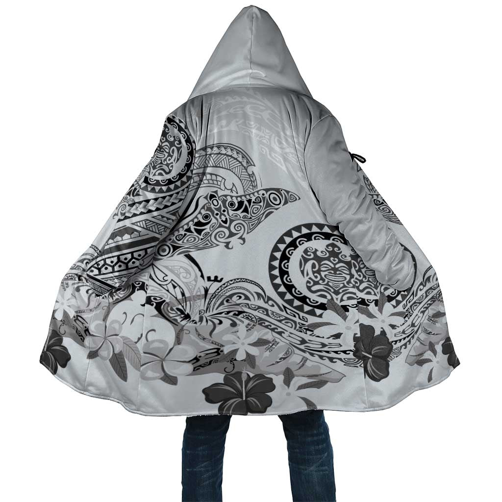 Polynesian Manta Ray Cloak Gray Floral Turtle Tattoo LT9 Unisex Gray - Polynesian Pride