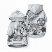 Polynesian Manta Ray Pet Hoodie Gray Floral Turtle Tattoo LT9 Pullover Gray - Polynesian Pride
