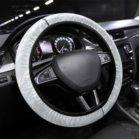 Polynesian Manta Ray Steering Wheel Cover Gray Floral Turtle Tattoo - Polynesian Pride