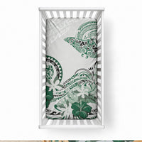 Polynesian Manta Ray Baby Bed Cover Green Floral Turtle Tattoo LT9 28 × 52 in Green - Polynesian Pride