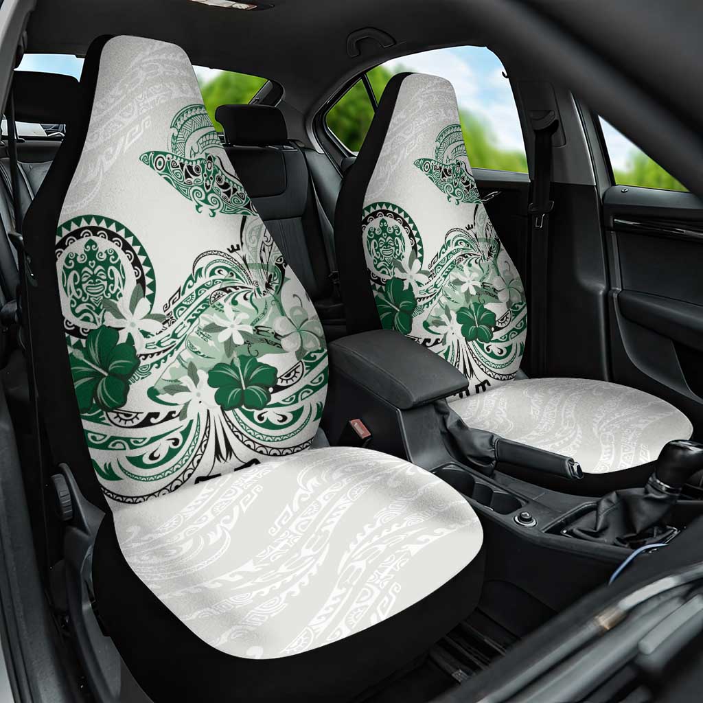 Polynesian Manta Ray Car Seat Cover Green Floral Turtle Tattoo LT9 One Size Green - Polynesian Pride