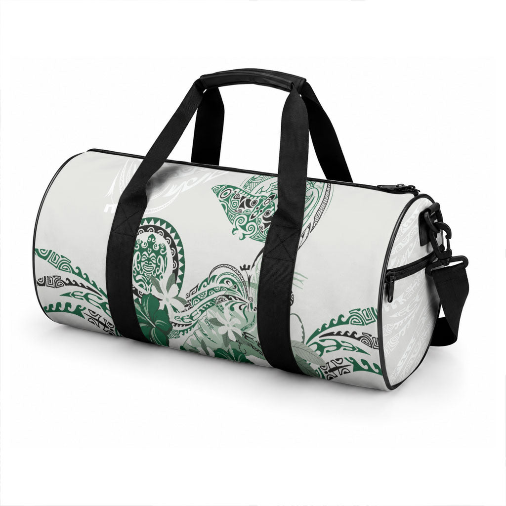 Polynesian Manta Ray Duffle Bag Green Floral Turtle Tattoo LT9 - Polynesian Pride