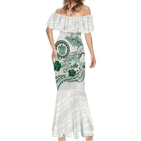Polynesian Manta Ray Mermaid Dress Green Floral Turtle Tattoo LT9 - Polynesian Pride