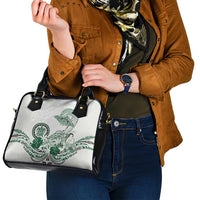 Polynesian Manta Ray Shoulder Handbag Green Floral Turtle Tattoo - Polynesian Pride