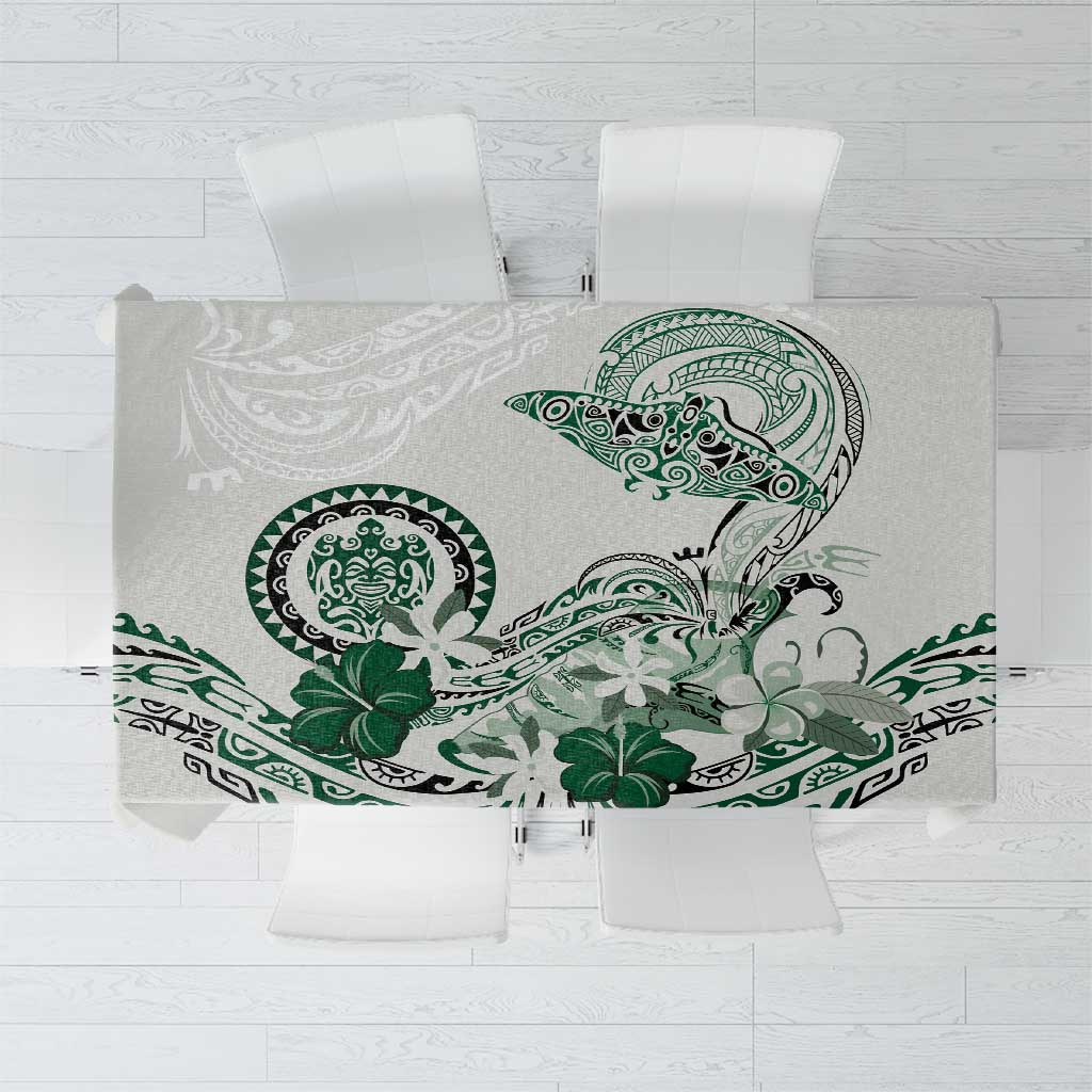 Polynesian Manta Ray Tablecloth Green Floral Turtle Tattoo LT9 Green - Polynesian Pride