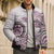 Polynesian Manta Ray Bomber Puffer Jacket Pink Floral Turtle Tattoo - Polynesian Pride