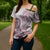 Polynesian Manta Ray Cross Shoulder Shirt Pink Floral Turtle Tattoo - Polynesian Pride