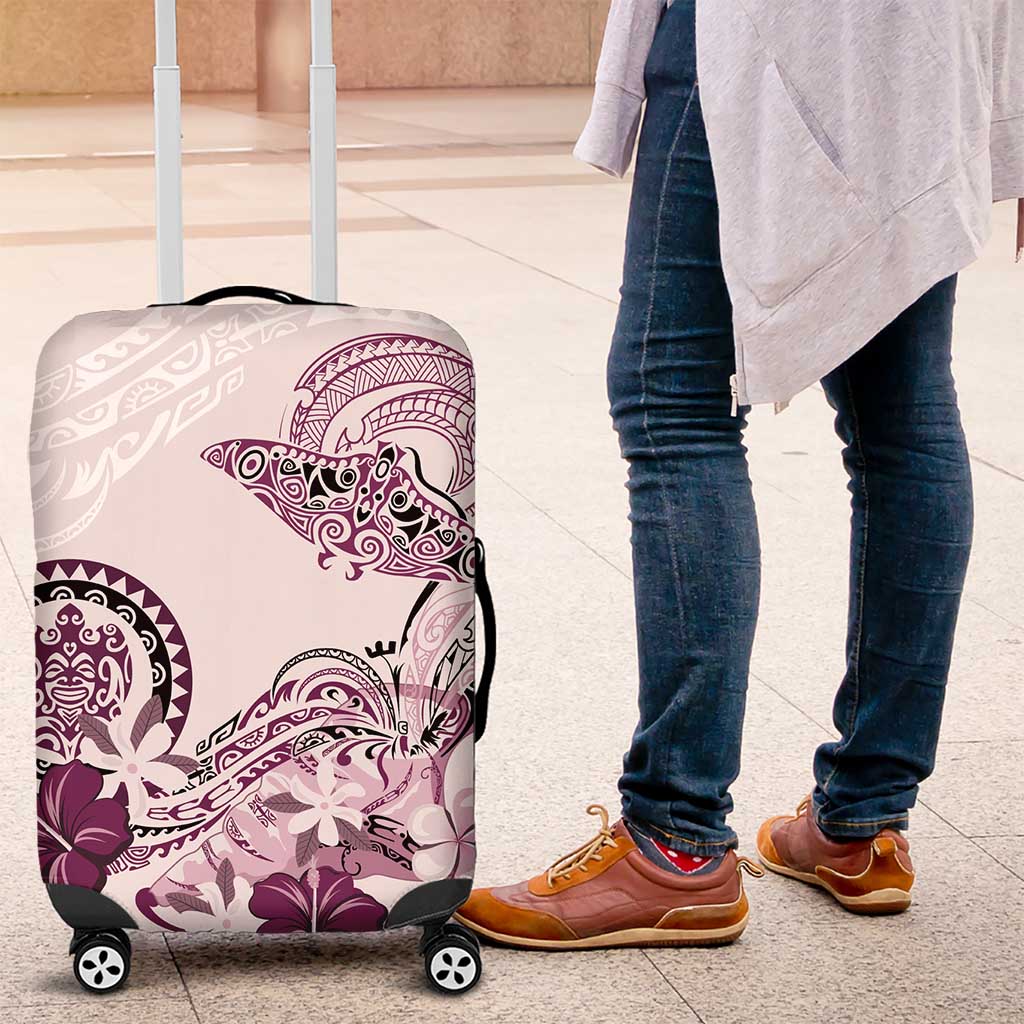 Polynesian Manta Ray Luggage Cover Pink Floral Turtle Tattoo LT9 Pink - Polynesian Pride