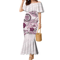 Polynesian Manta Ray Mermaid Dress Pink Floral Turtle Tattoo LT9 Women Pink - Polynesian Pride