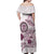Polynesian Manta Ray Off Shoulder Maxi Dress Pink Floral Turtle Tattoo - Polynesian Pride