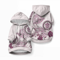 Polynesian Manta Ray Pet Hoodie Pink Floral Turtle Tattoo LT9 Pullover Pink - Polynesian Pride