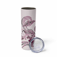 Polynesian Manta Ray Skinny Tumbler Pink Floral Turtle Tattoo LT9 - Polynesian Pride
