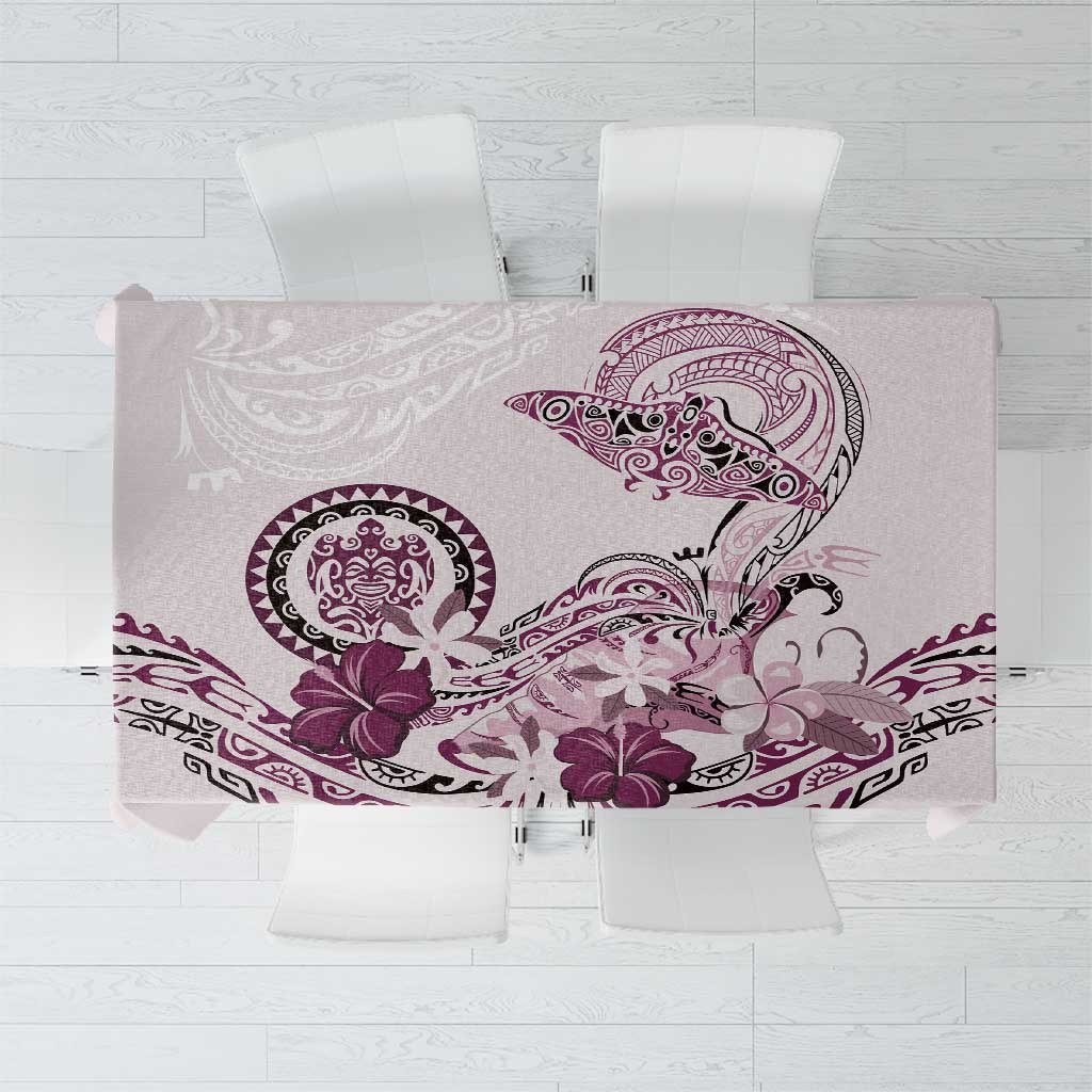 Polynesian Manta Ray Tablecloth Pink Floral Turtle Tattoo LT9 Pink - Polynesian Pride