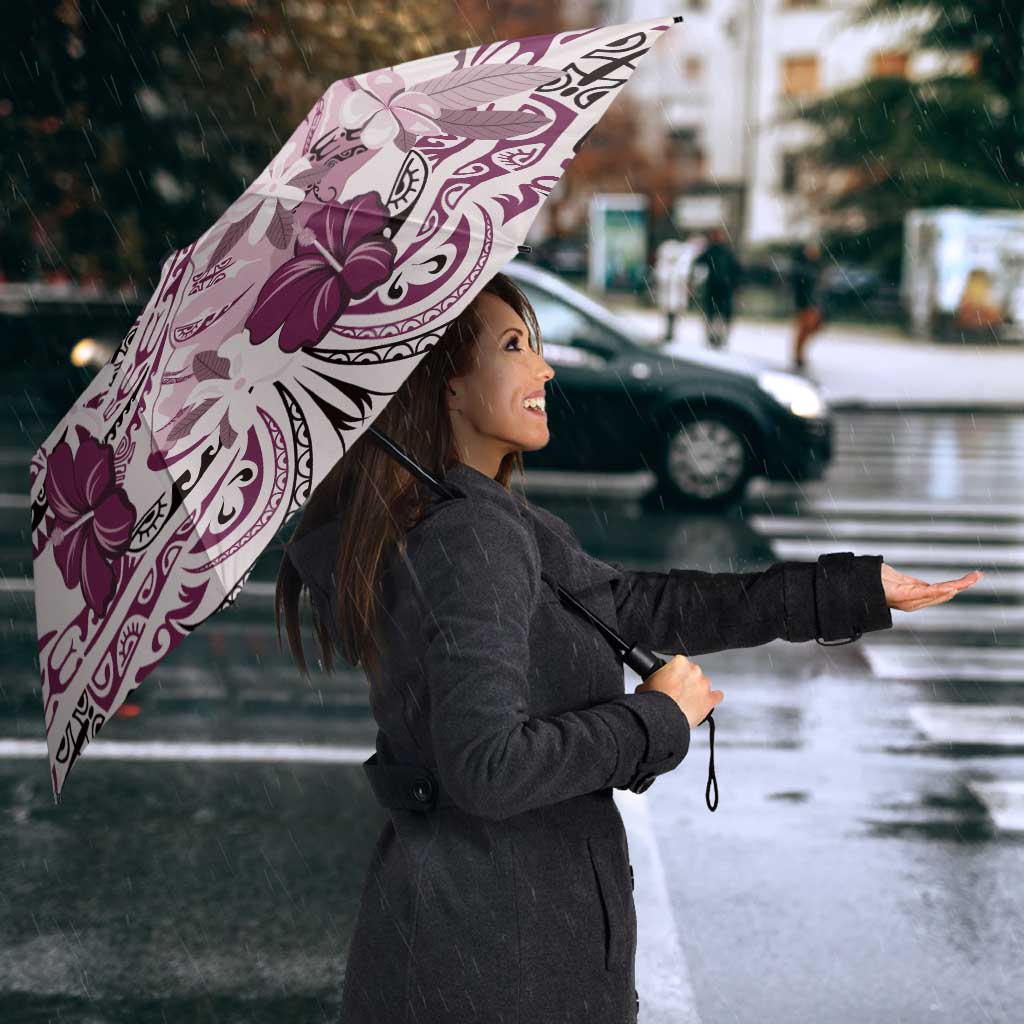 Polynesian Manta Ray Umbrella Pink Floral Turtle Tattoo - Polynesian Pride