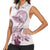 Polynesian Manta Ray Women Sleeveless Polo Shirt Pink Floral Turtle Tattoo - Polynesian Pride