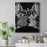 New Zealand Rugby Canvas Wall Art Black Haka Dance With NZ Champions History LT9 Black - Polynesian Pride