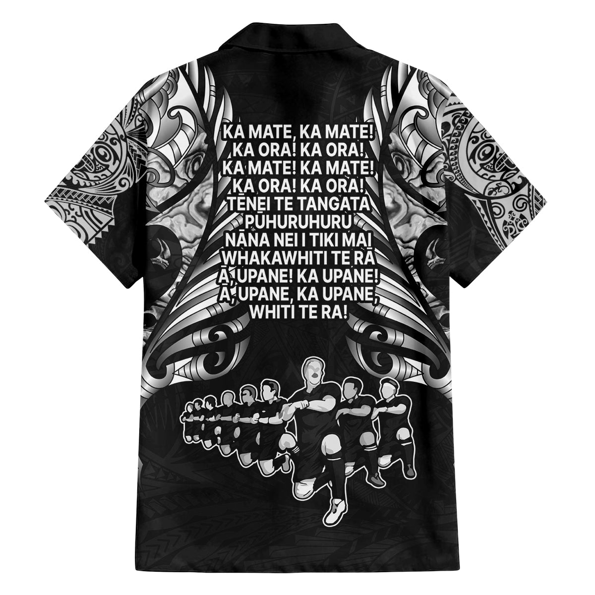 New Zealand Rugby Family Matching Off Shoulder Short Dress and Hawaiian Shirt Black Haka Dance With NZ Champions History LT9 - Polynesian Pride