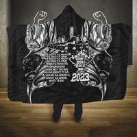 New Zealand Rugby Hooded Blanket Black Haka Dance With NZ Champions History LT9 One Size Black - Polynesian Pride