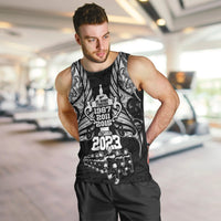 New Zealand Rugby Men Tank Top Black Haka Dance With NZ Champions History LT9 Black - Polynesian Pride