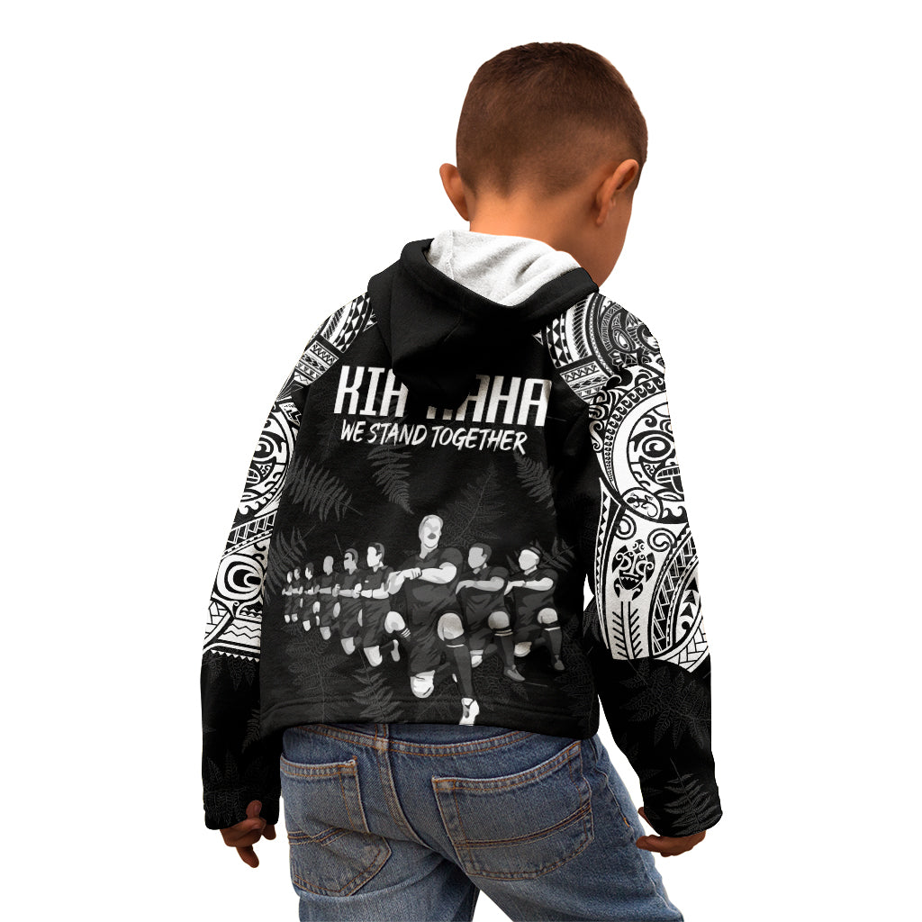 NZ Rugby Kid Hoodie Kapa Opango Maori Haka With Years of The All Black Champions LT9 - Polynesian Pride