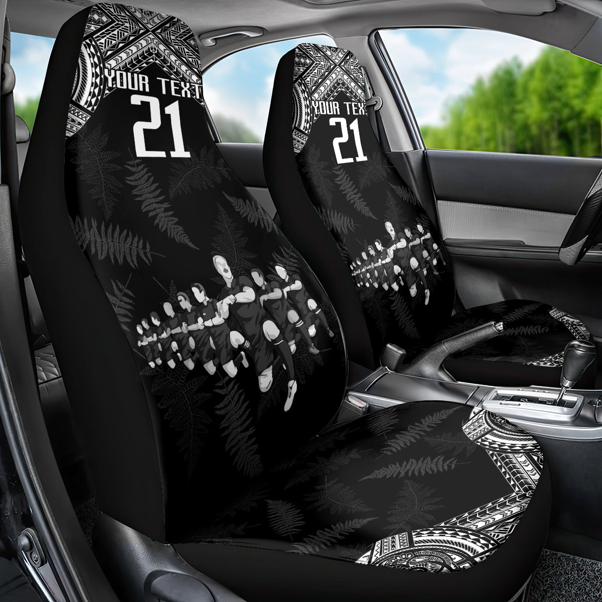 Custom NZ Rugby Car Seat Cover Kapa Opango Maori Haka With Years of The All Black Champions LT9 - Polynesian Pride