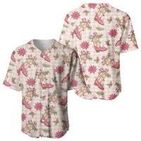 Beige Paniolo Palaka Hawaiian Cowgirl Christmas Baseball Jersey - Polynesian Pride