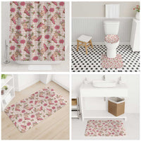 Beige Paniolo Palaka Hawaiian Cowgirl Christmas Bathroom Set - Polynesian Pride
