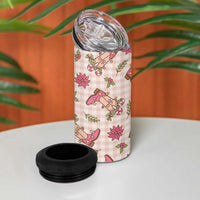 Beige Paniolo Palaka Hawaiian Cowgirl Christmas 4 in 1 Can Cooler Tumbler - Polynesian Pride