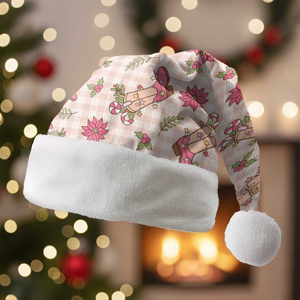 Beige Paniolo Palaka Hawaiian Cowgirl Christmas Santa Hat - Polynesian Pride